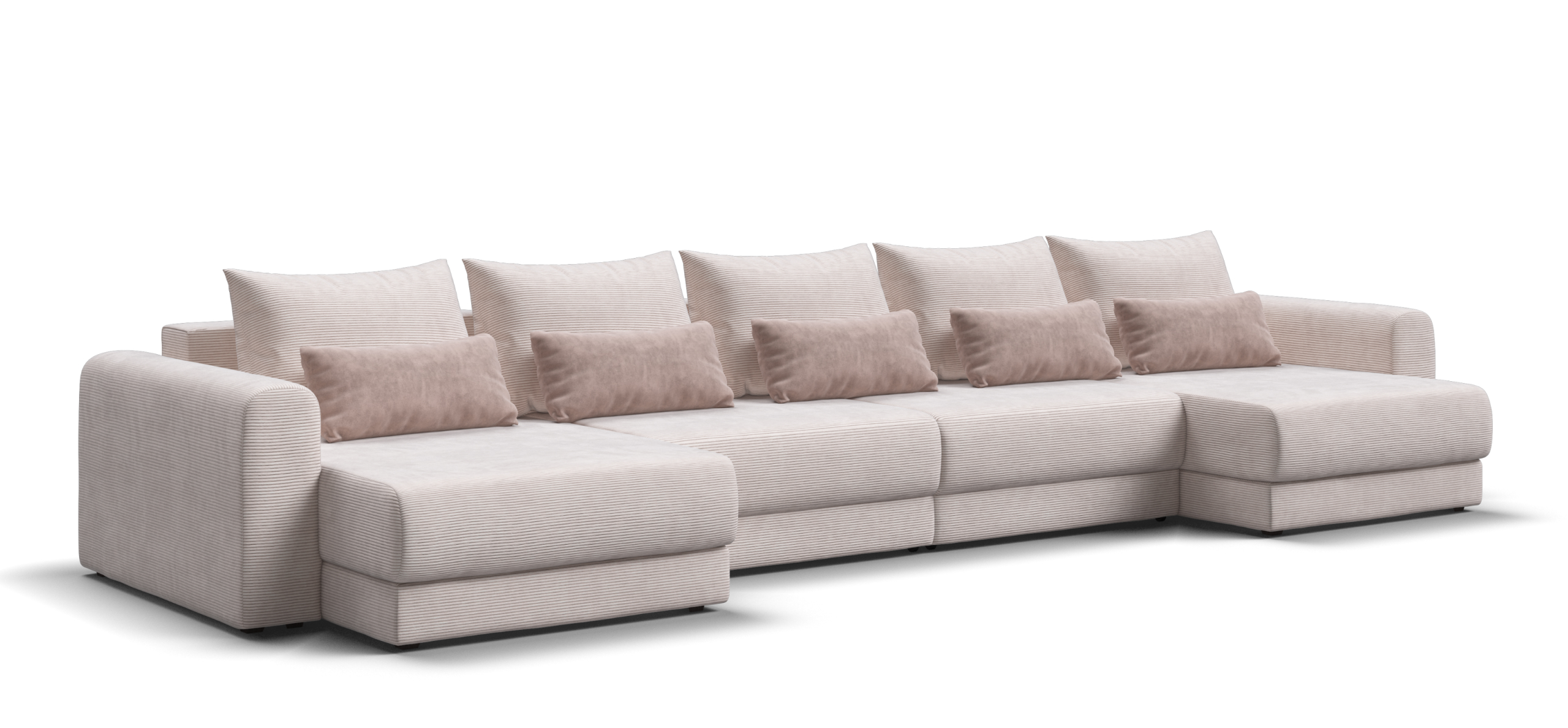 Модульный п-образный диван Ричмонд Модуль Вельвет Корд бежевый