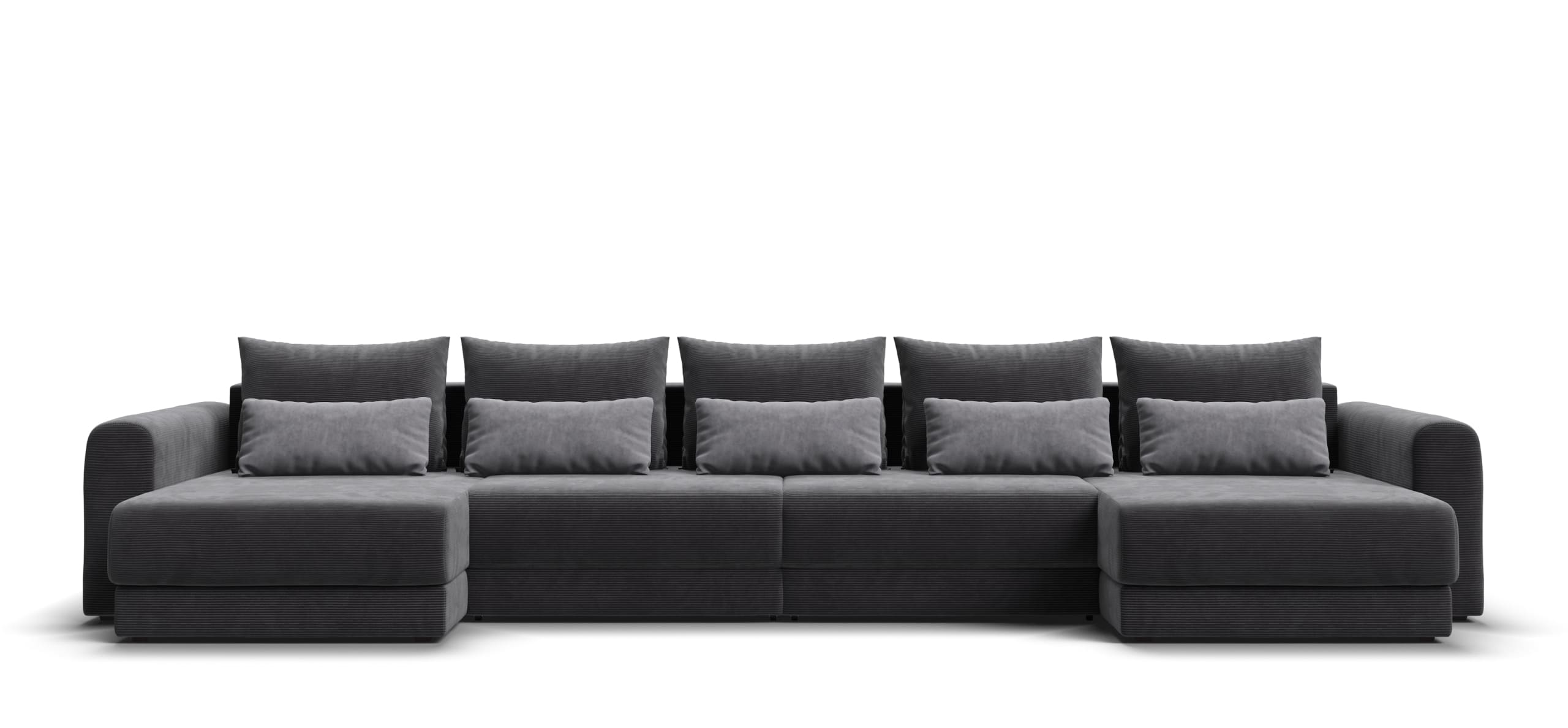 Модульный п-образный диван Ричмонд Модуль Вельвет Корд графит