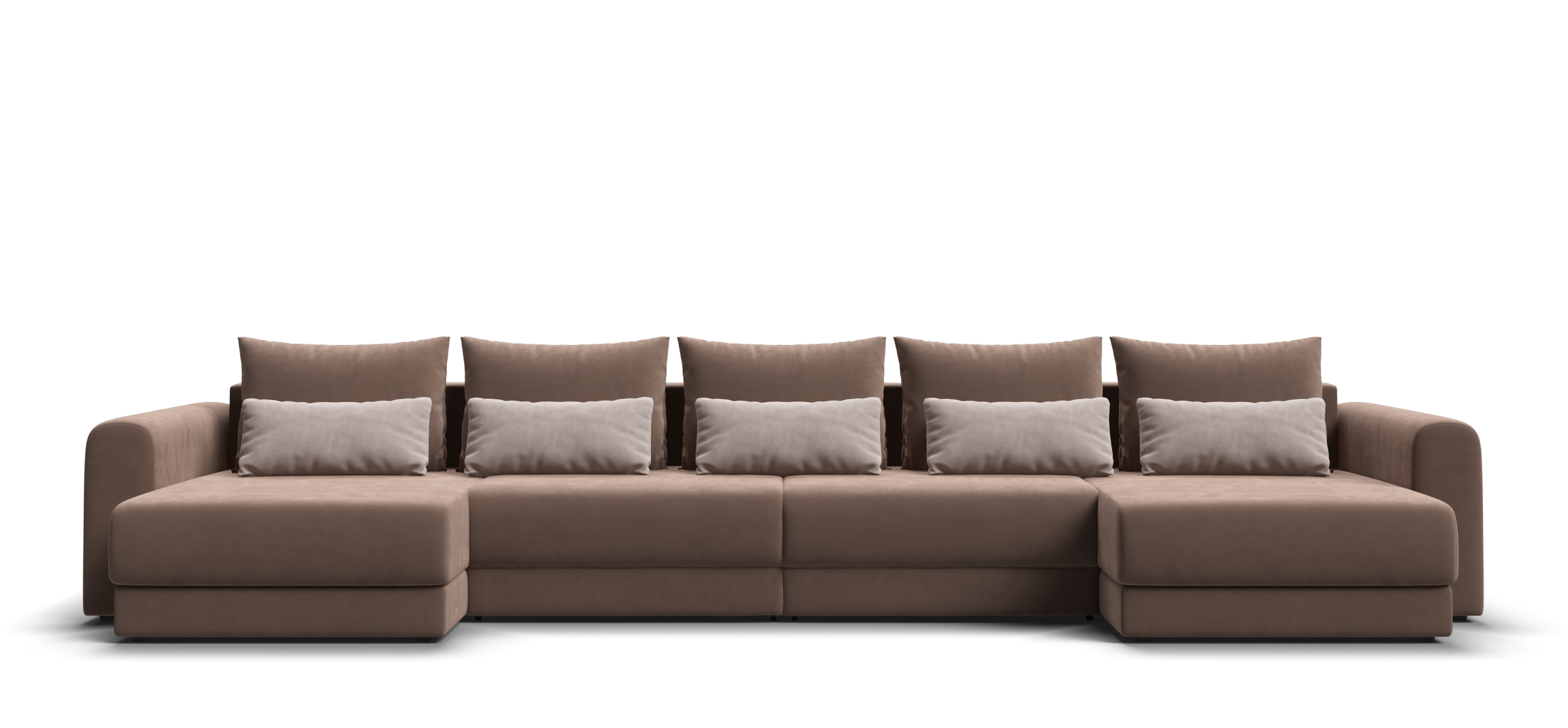 Модульный п-образный диван Ричмонд Модуль Велюр Монолит мокко