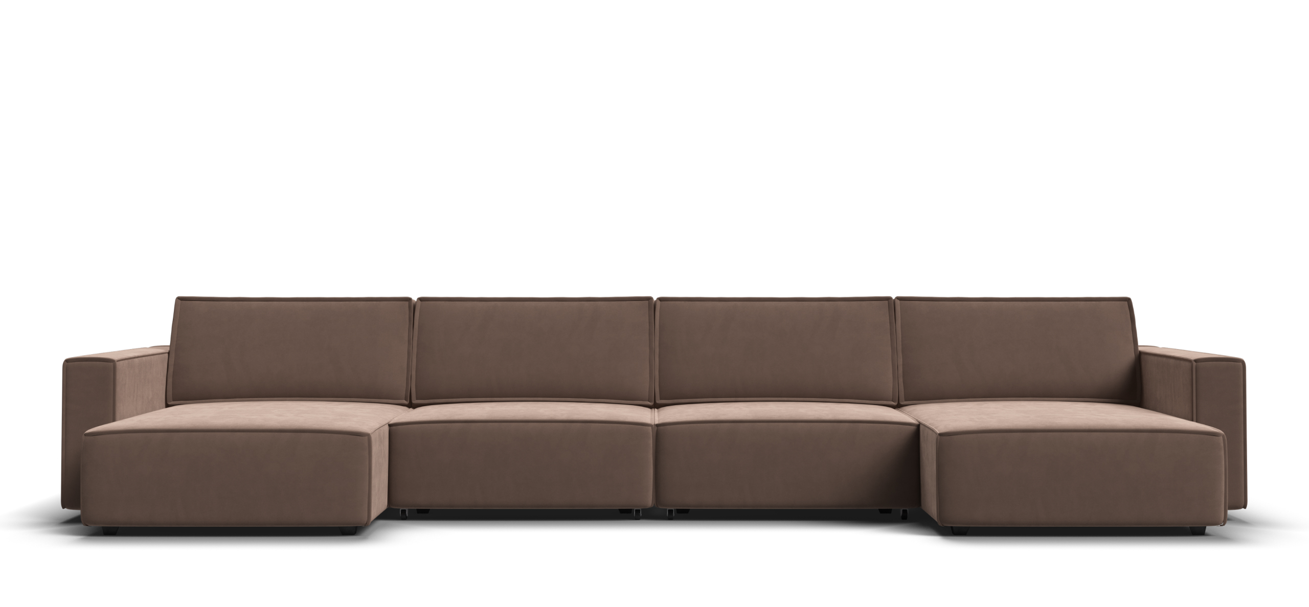 П-образный диван Босс Софт Модуль Велюр Монолит мокко