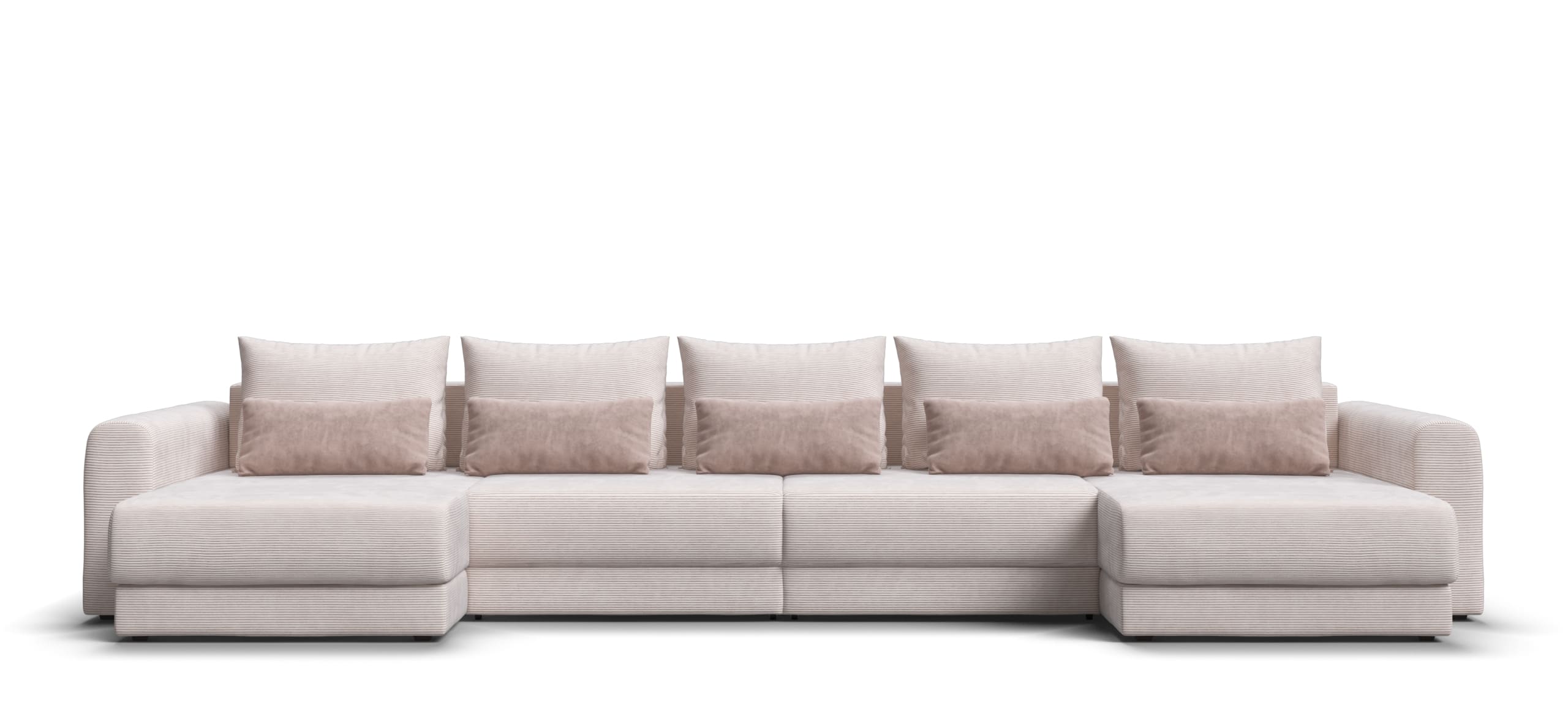 Модульный п-образный диван Ричмонд Модуль Вельвет Корд бежевый